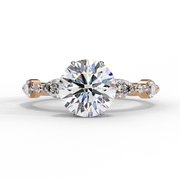 band round cut lab grown diamond engagement ring